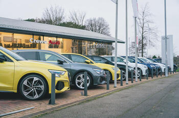 audi a3s on dealer forecourt